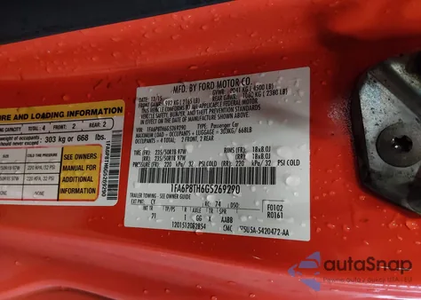 2016 Ford Mustang Ecoboost z USA, uszkodzony, nr VIN 1FA6P8TH6G5269290